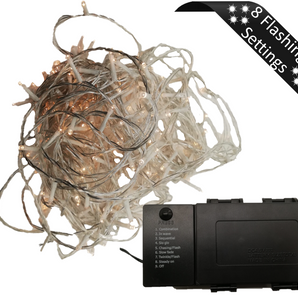 Fairy Light: Battery aangedrewe | 20m Wit