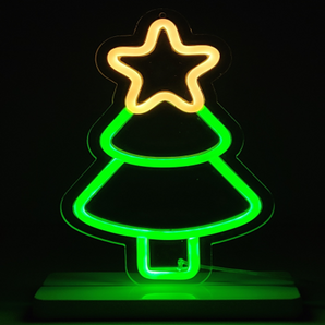 Acrylic Tree: Green & Warm White