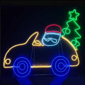 Motif: Neon | Santa in Motor Car
