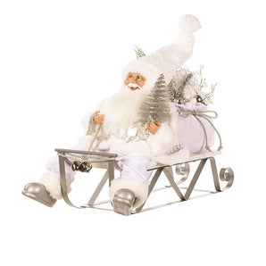 Santa on sleigh: 50cm | White