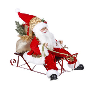 Santa on sleigh: 55cm | Red