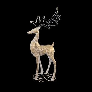 Metal ornament: 41cm-48cm(H) | Gold Reindeer | Standing