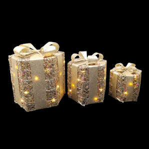 Cotton thread: Set of 3 | Champagne Gift boxes | Warm White