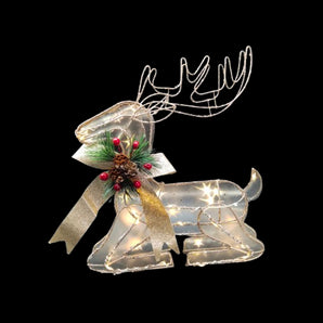 Wire frame: 30cm(H) | Champagne Reindeer | Warm White
