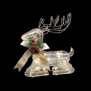 Wire frame: 30cm(H) | Champagne Reindeer | Warm White