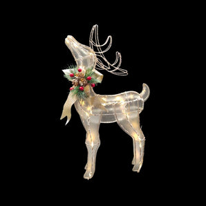 Wire frame: 5cm(H) | Champagne Reindeer | Warm White