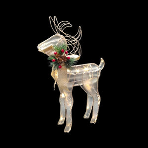 Wire frame: 46cm(H) | Champagne Reindeer | Warm White