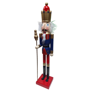 Nutcracker: 90cm | Blue | With Staff