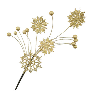Pick: 62cm | Gold Snowflakes & Berries
