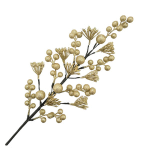 Pick: 70cm | Gold glitter Berries