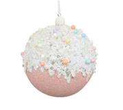 Candy Land: 10cm | Ball | Pink and White | Colourful sprinkles