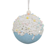 Candy Land: 10cm | Ball | Blue and White | Colourful sprinkles