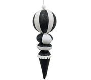 Finial: 28cm | Black & White | Ball shape