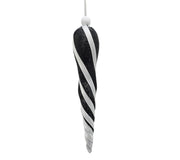 Finial: 20cm | Black & White | Striped