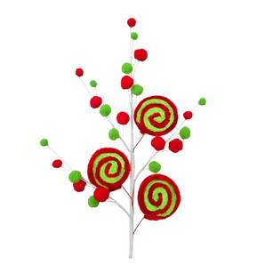 Gingerbread Pick: 65cm | Green & Red Lollipop