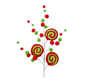 Gingerbread Pick: 65cm | Green & Red Lollipop