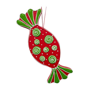 Oval Candy: 35cm | Red & Lime
