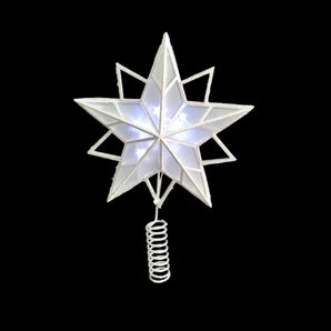 Tree Topper: 30cm(H) x 22cm(W) | Silver star | Pure White