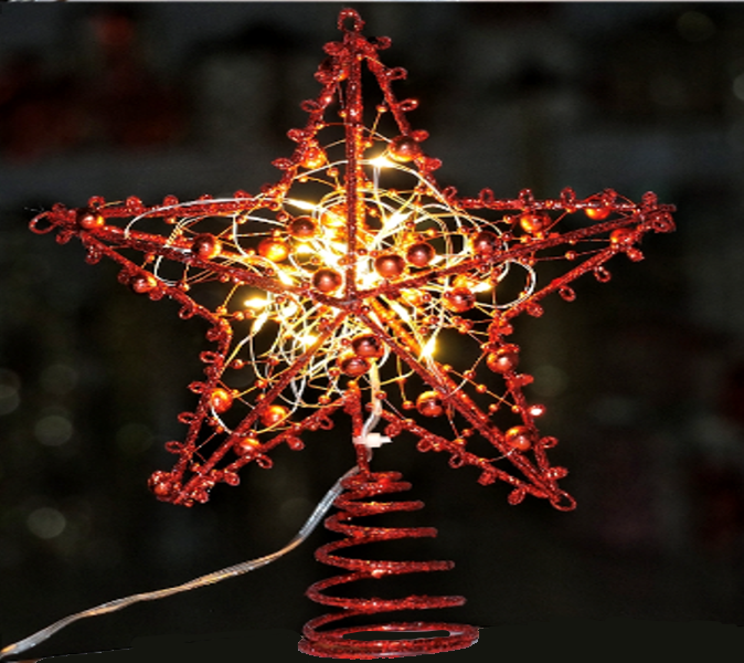 Red Plastic Tree Topper Tree Topper : 25cm(L) x 30cm(W) | Star | Red – Santa's Warehouse