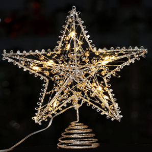Tree Topper : 25cm(L) x 30cm(W) | Star | Champagne