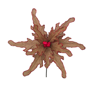 Poinsettia: 30cm| Hessian with Red