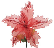 Poinsettia: 45cm | Glitter Red