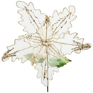 Poinsettia: 45cm | Glitter Champagne