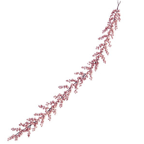 Pink Glitter Berry Garland: 2m