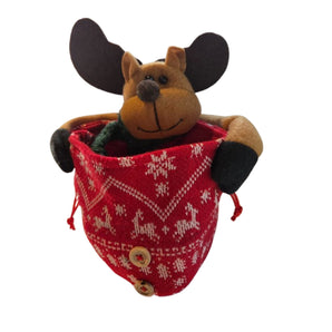 Christmas bag: Reindeer with Green scarf