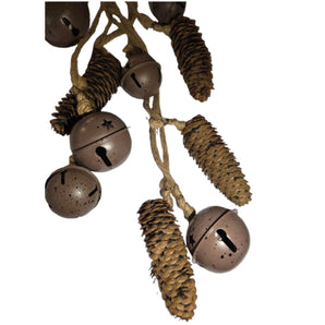 Hanging Bells & Pine cones string: 70cm (L) | Brown