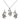 Jewellery: Necklace & Earring set | Candy Cane with Silver bow