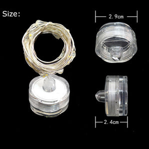 Silwer Draad Tee Lig: 2m Suiwer Wit | Tweelingpak 