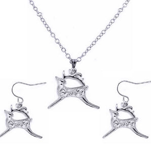 Jewellery: Necklace & Earring set | Silver Reindeers