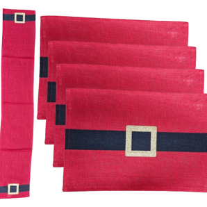 Table runner with placemats: Hessian | Santa`s belt