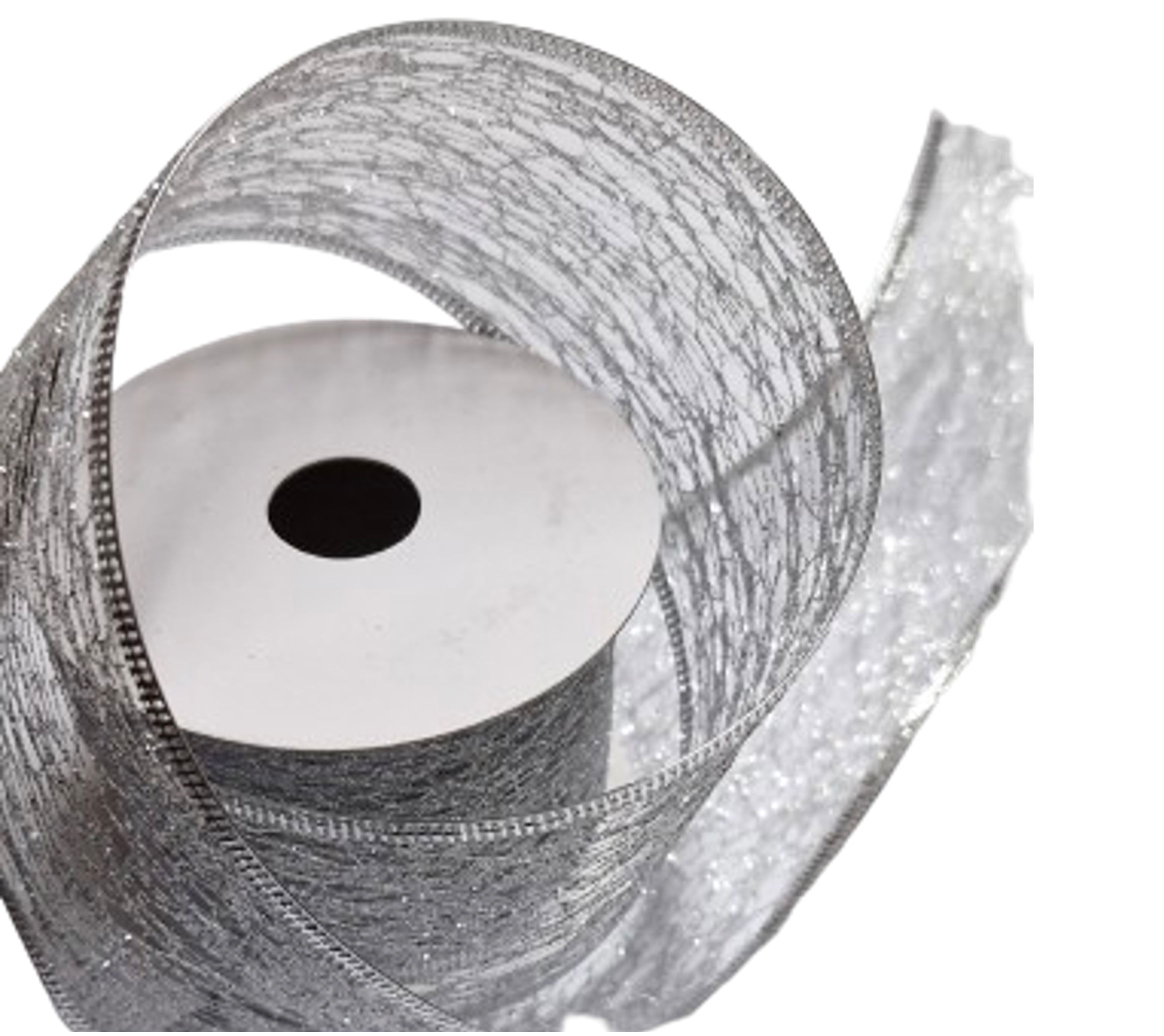 Mesh Silver Ribon Ribbon: 2.7m (L) x 6.3cm (W) | Silver mesh – Santa's Warehouse